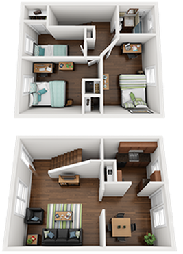 Lakeside 3 Bedroom Townhouse Sample Floor Plan